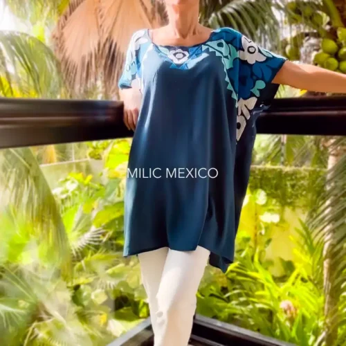 Blusón Jalapa azul esmeralda - Unitalla Curvy