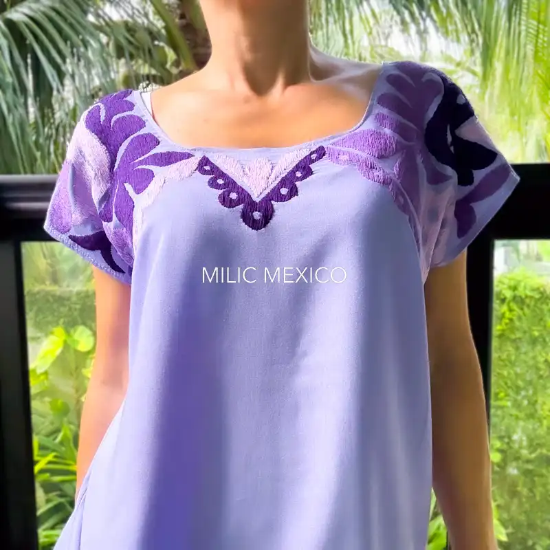Blusa Jalapa cuello bordado lila - M - Imagen 2