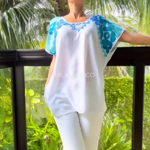 Blusa Jalapa cuello bordado blanco - XG