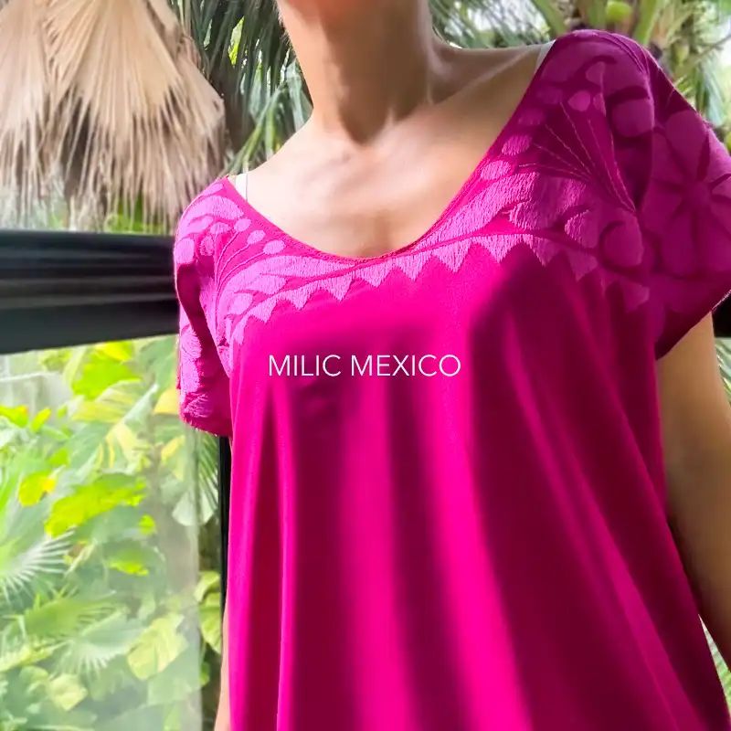 Blusa Jalapa cuello bordado bugambilia - G - Imagen 2