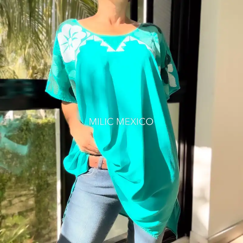 Blusón Jalapa jade - Unitalla Curvy - Imagen 2