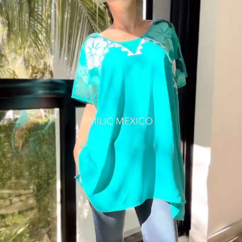 Blusón Jalapa jade - Unitalla Curvy - Imagen 3