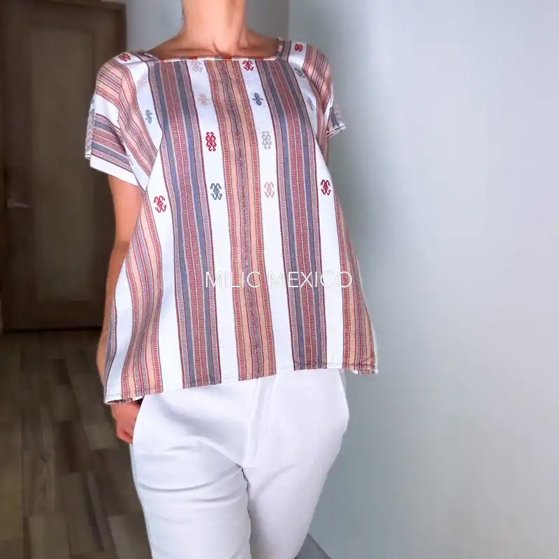 Blusa Clara blanco/gris/beige - G - Imagen 3