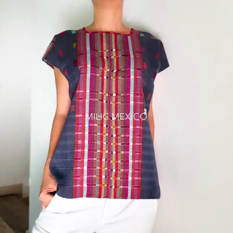 Blusa Clara azul/multicolor - M - Imagen 4