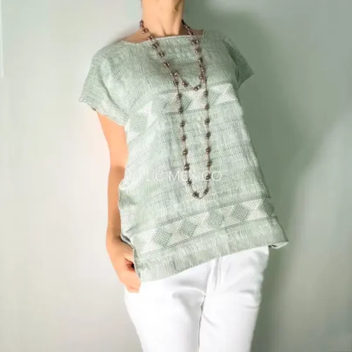 Blusa de telar Zinancantán menta - M