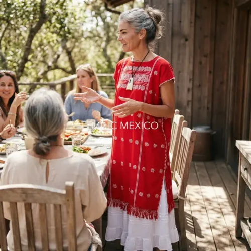 Huipil Amuzgo un lienzo rojo/blanco - G