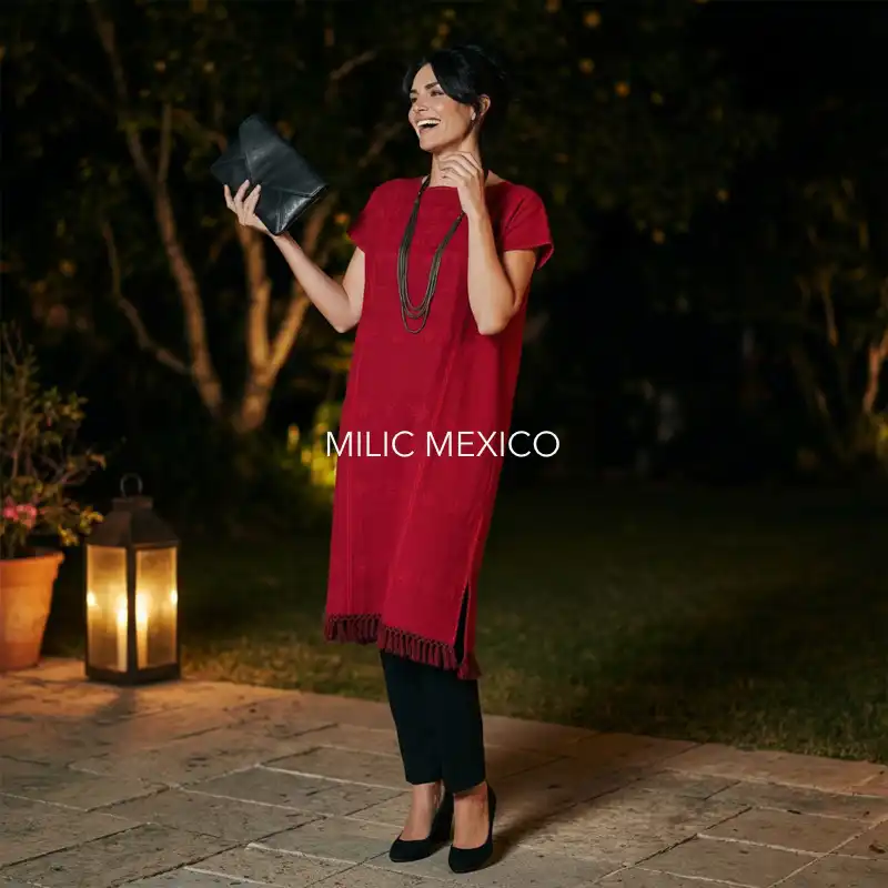 Huipil Amuzgo un lienzo rojo - G - Imagen 3