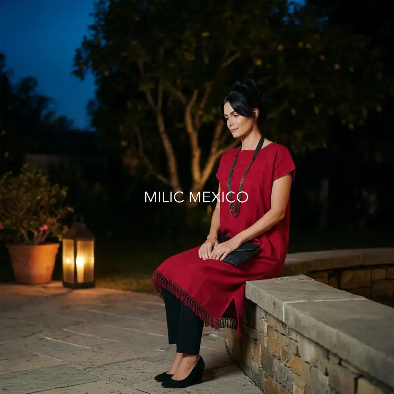 Huipil Amuzgo un lienzo rojo - G - Imagen 2