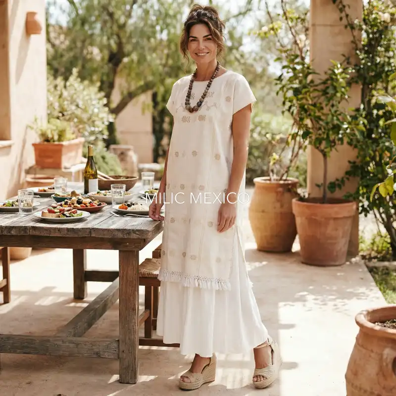 Huipil Amuzgo un lienzo beige - G