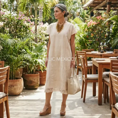 Huipil Amuzgo un lienzo rosa claro - G