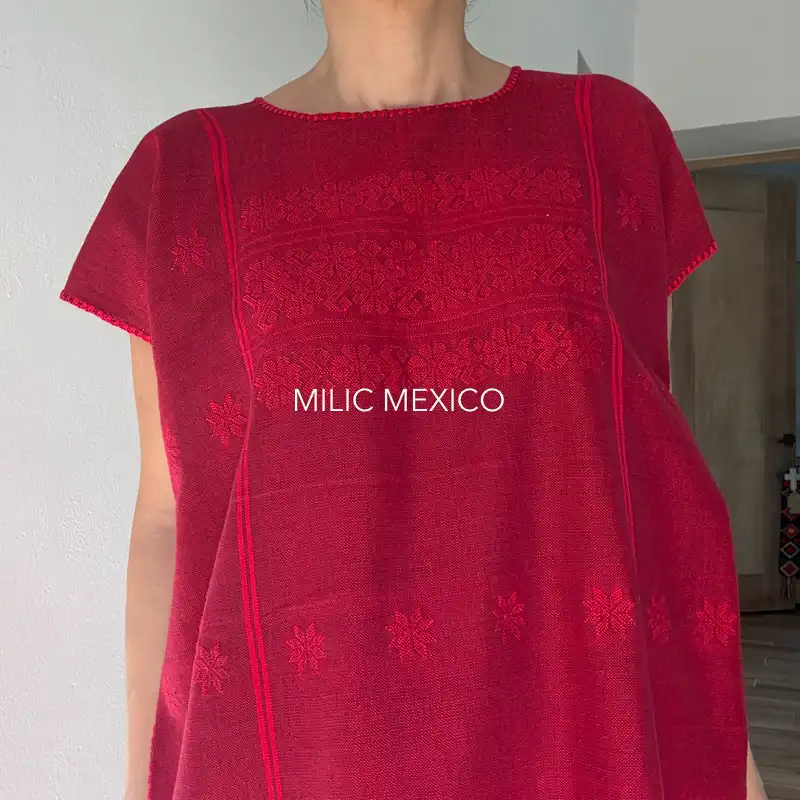 Huipil Amuzgo un lienzo rojo - G - Imagen 6