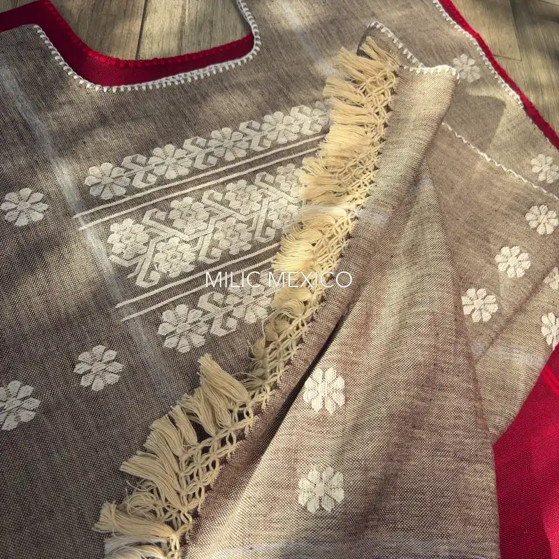 Huipil Amuzgo un lienzo tostado - G - Imagen 5