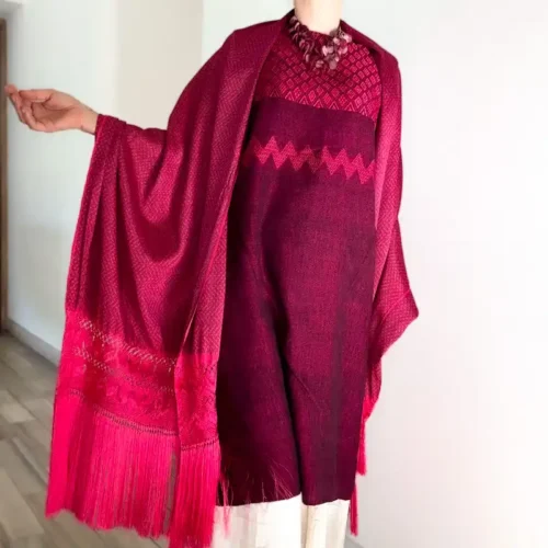 Huipil Carranza corto guinda - XXG