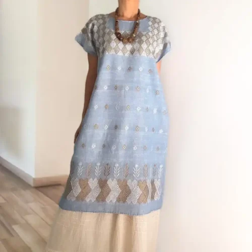 Huipil Carranza Corto cielo - M/XG