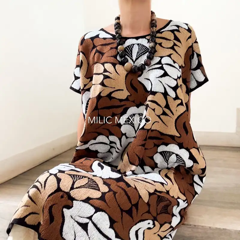 Huipil Jalapa de Díaz negro cafés - Unitalla - Imagen 4