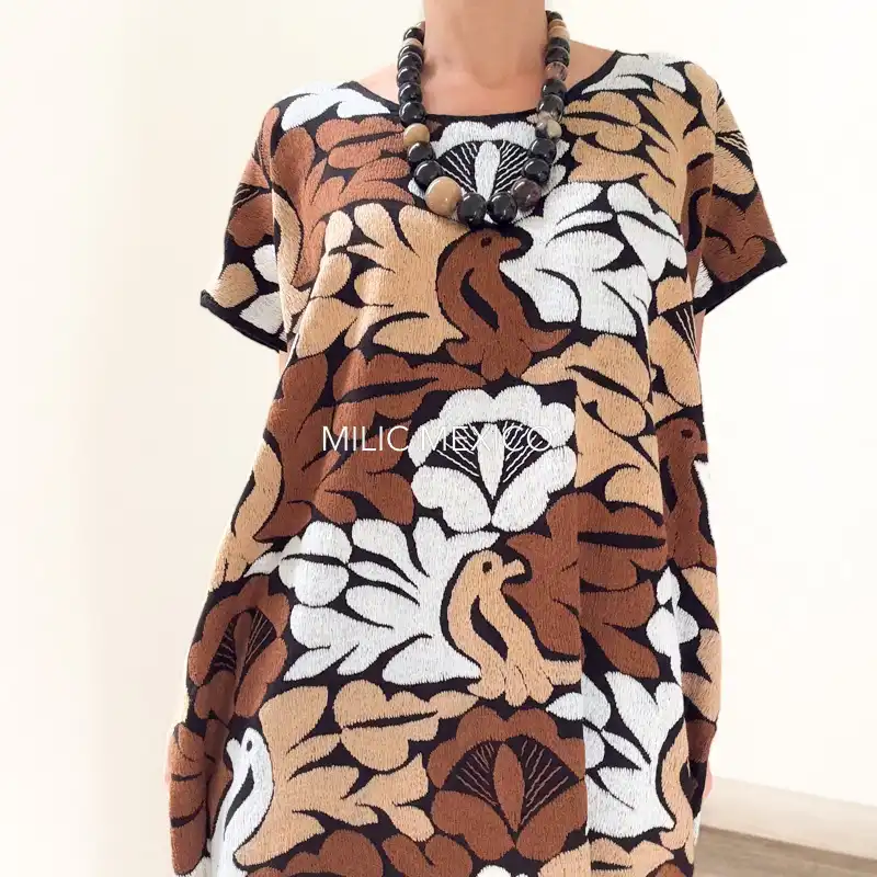 Huipil Jalapa de Díaz negro cafés - Unitalla - Imagen 3