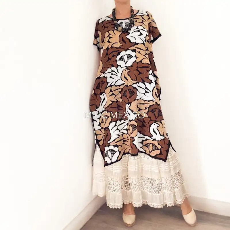 Huipil Jalapa de Díaz negro cafés - Unitalla - Imagen 7