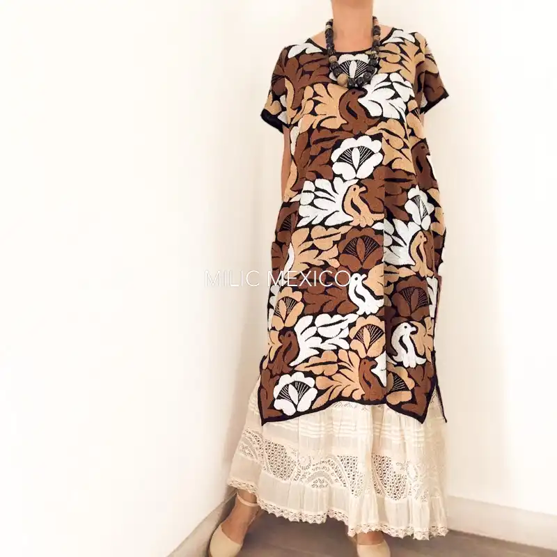 Huipil Jalapa de Díaz negro cafés - Unitalla - Imagen 5