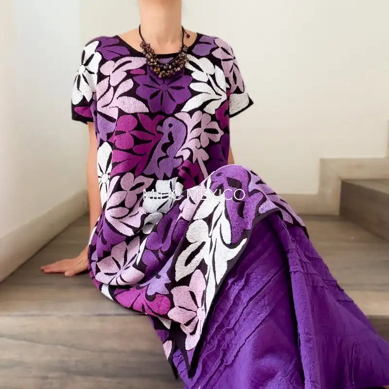 Huipil Jalapa de Díaz morados - Unitalla - Imagen 8