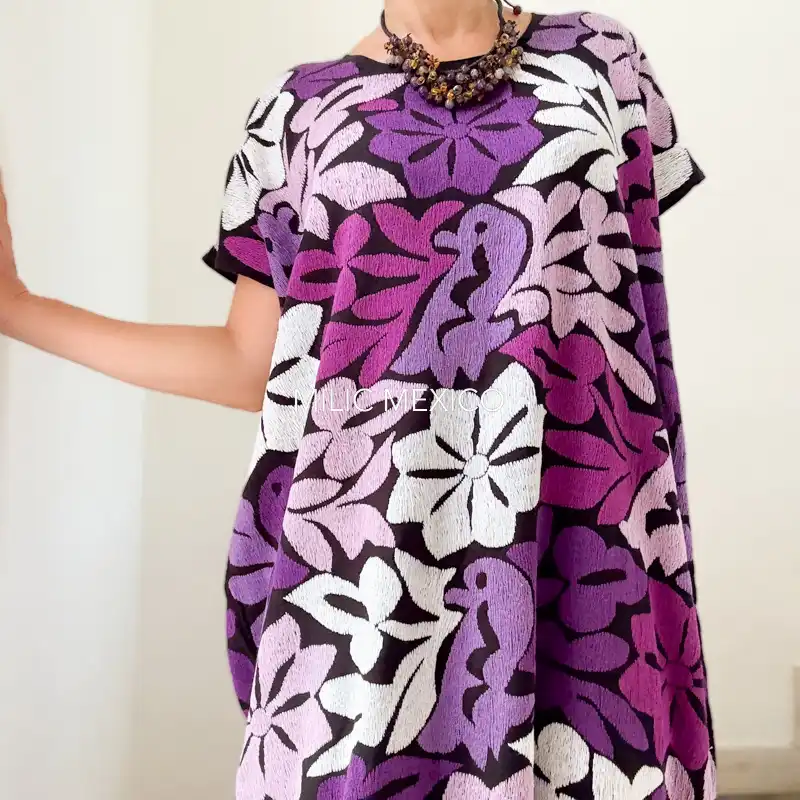 Huipil Jalapa de Díaz morados - Unitalla - Imagen 3