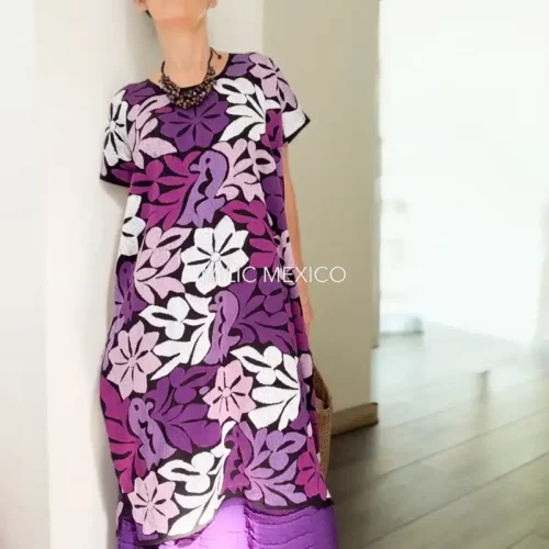 Huipil Jalapa de Díaz morados - Unitalla