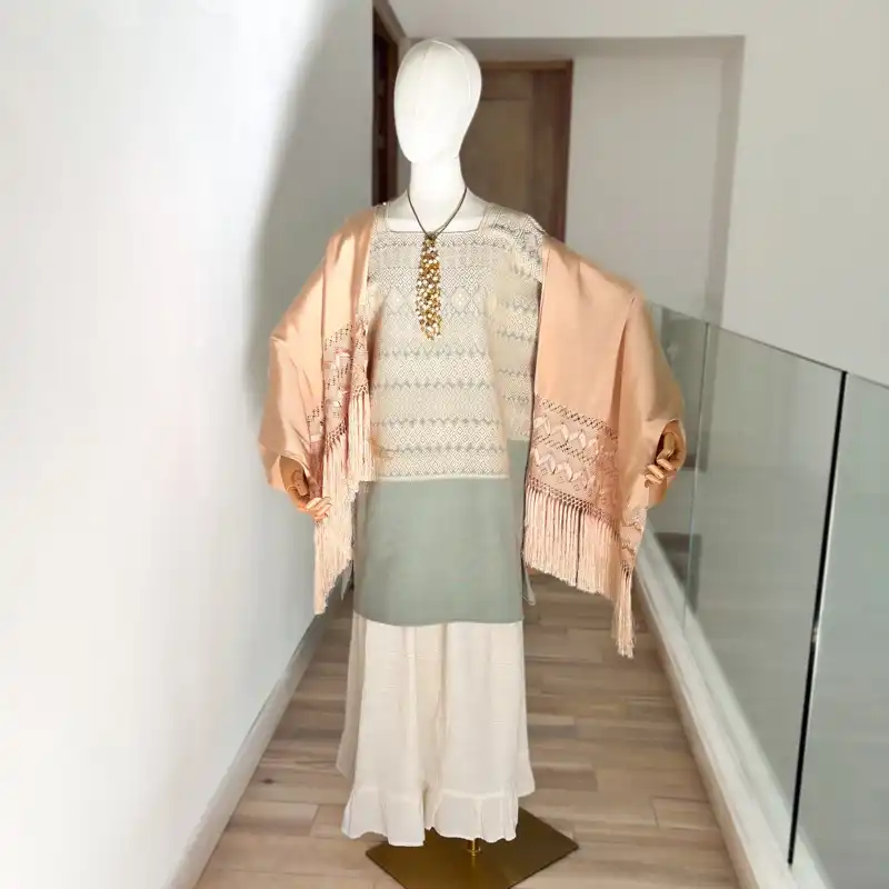 Huipil San Andrés verde seco - G - Imagen 3