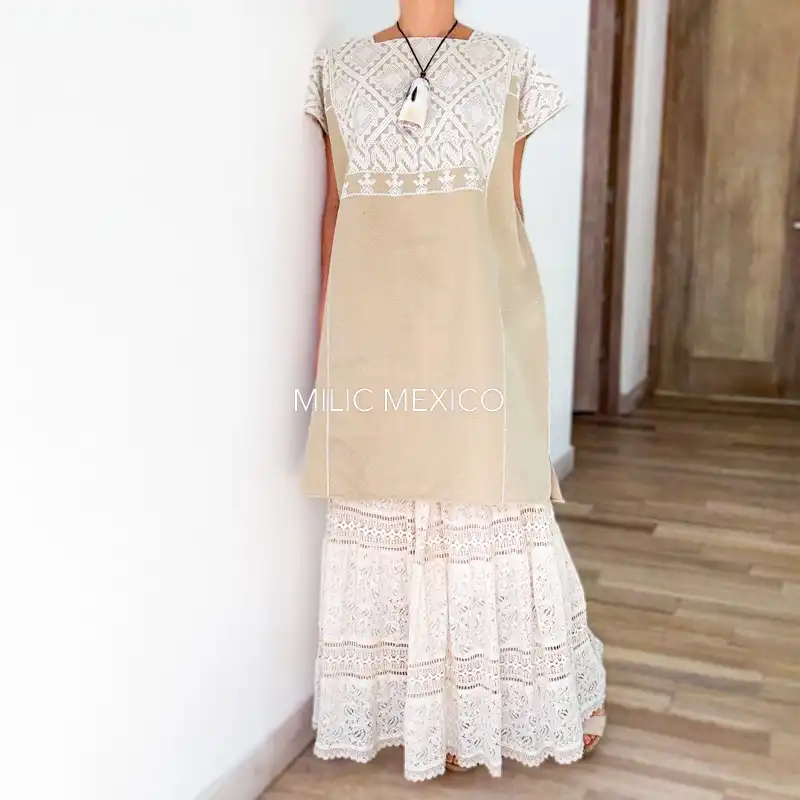 Huipil San Andrés beige - XG