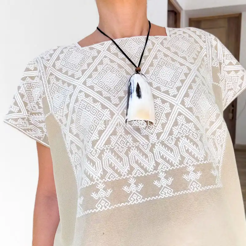 Huipil San Andrés beige - XG - Imagen 6