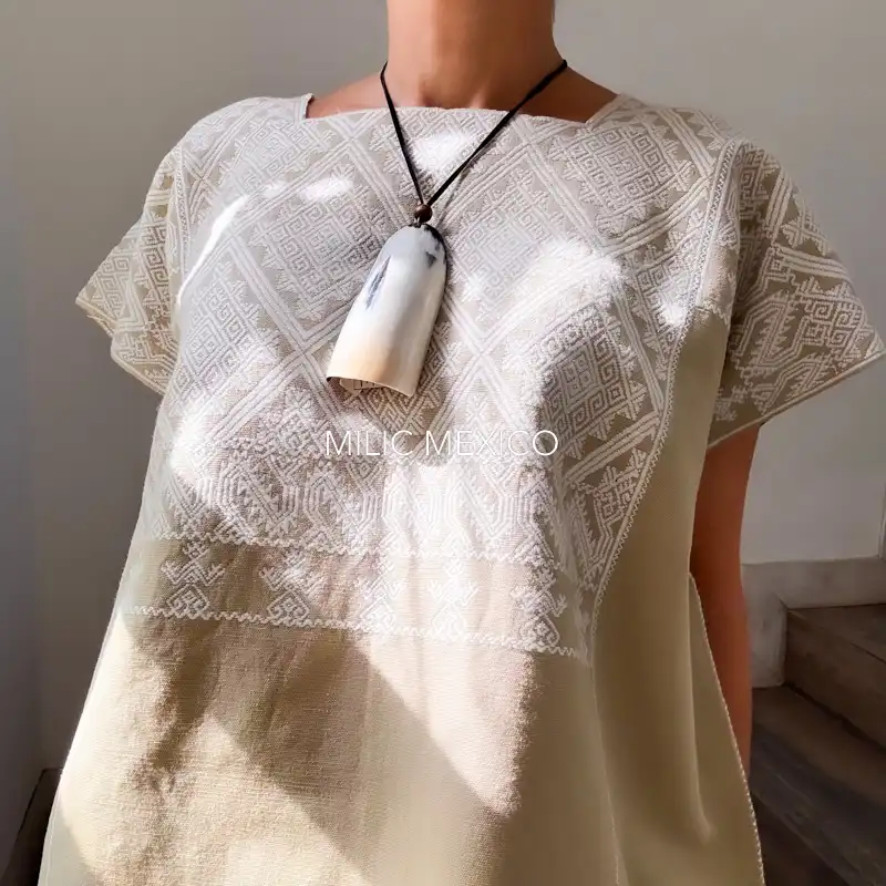 Huipil San Andrés beige - XG - Imagen 4