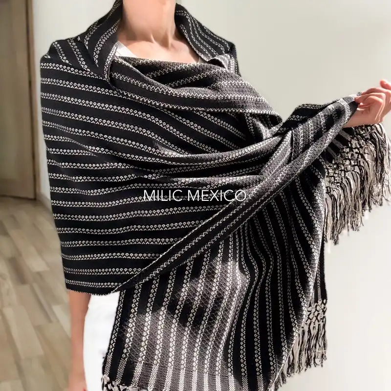 Rebozo Mitla negro