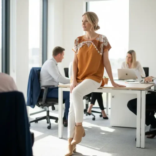 Blusa Jalapa cuello bordado mostaza - M/XG