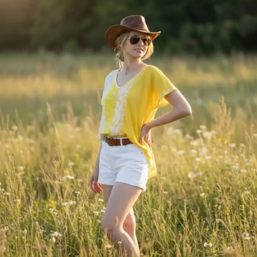 Blusa Jalapa bicolor amarillo - G
