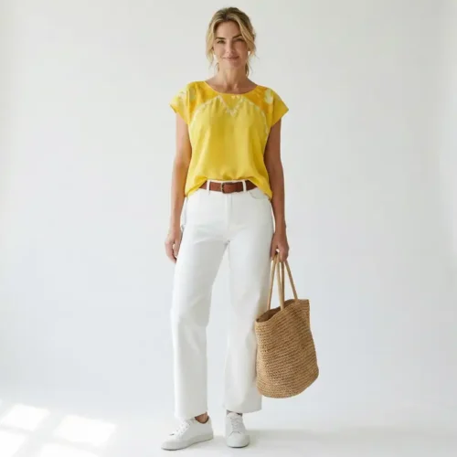 Blusa Jalapa cuello bordado amarillo - G