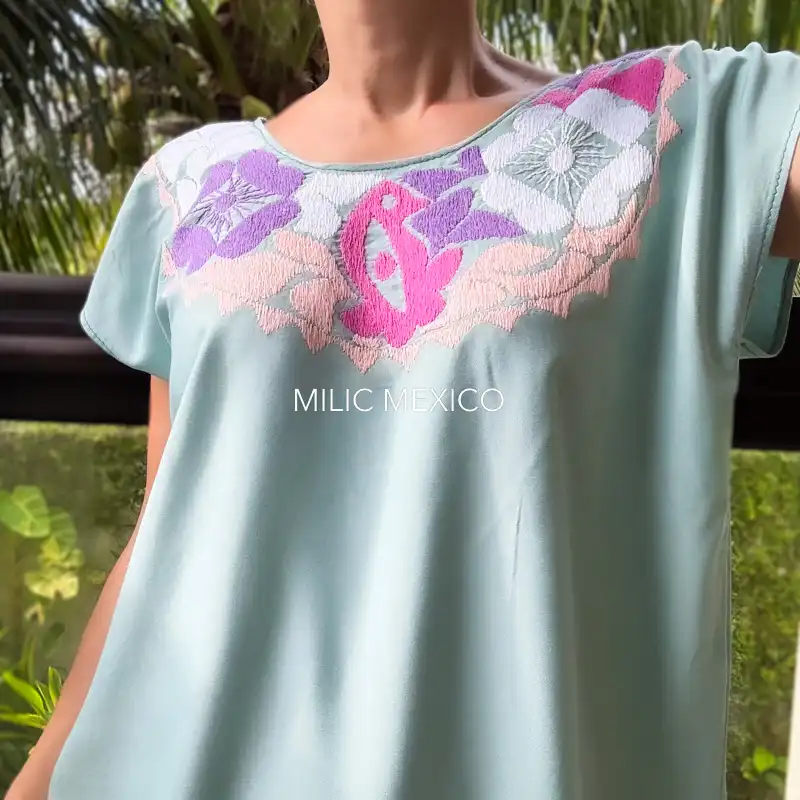 Blusa Jalapa cuello bordado menta - M - Imagen 2