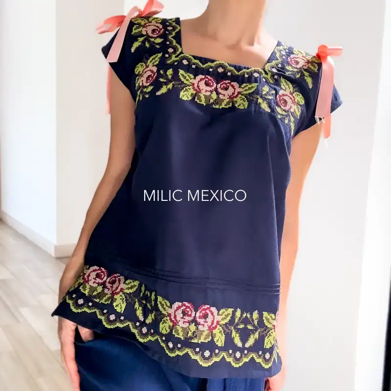 Blusa Tekit flores azul - Ch - Imagen 7