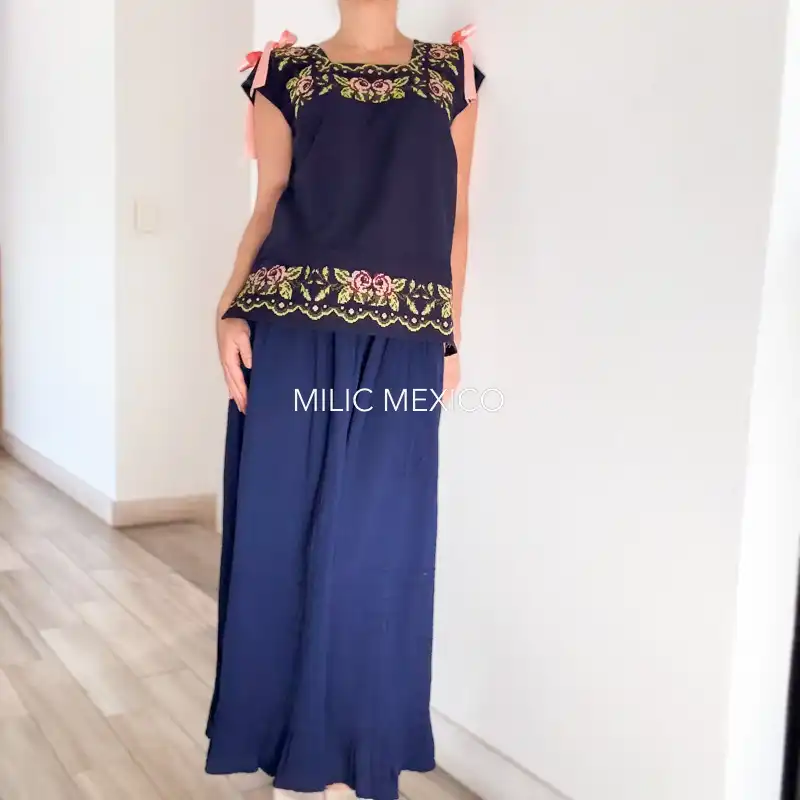 Blusa Tekit flores azul - Ch - Imagen 5