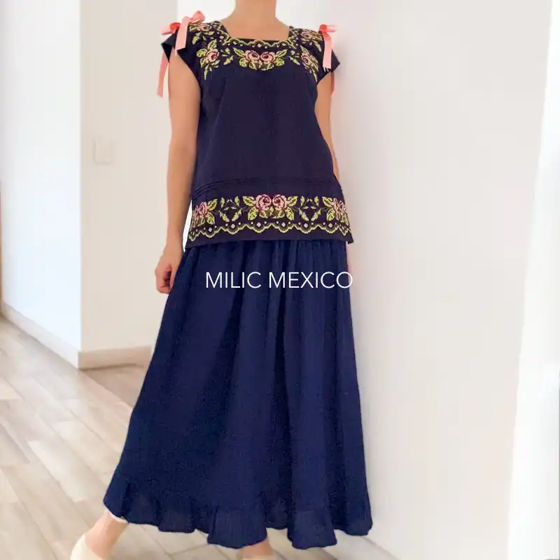 Blusa Tekit flores azul - Ch - Imagen 4