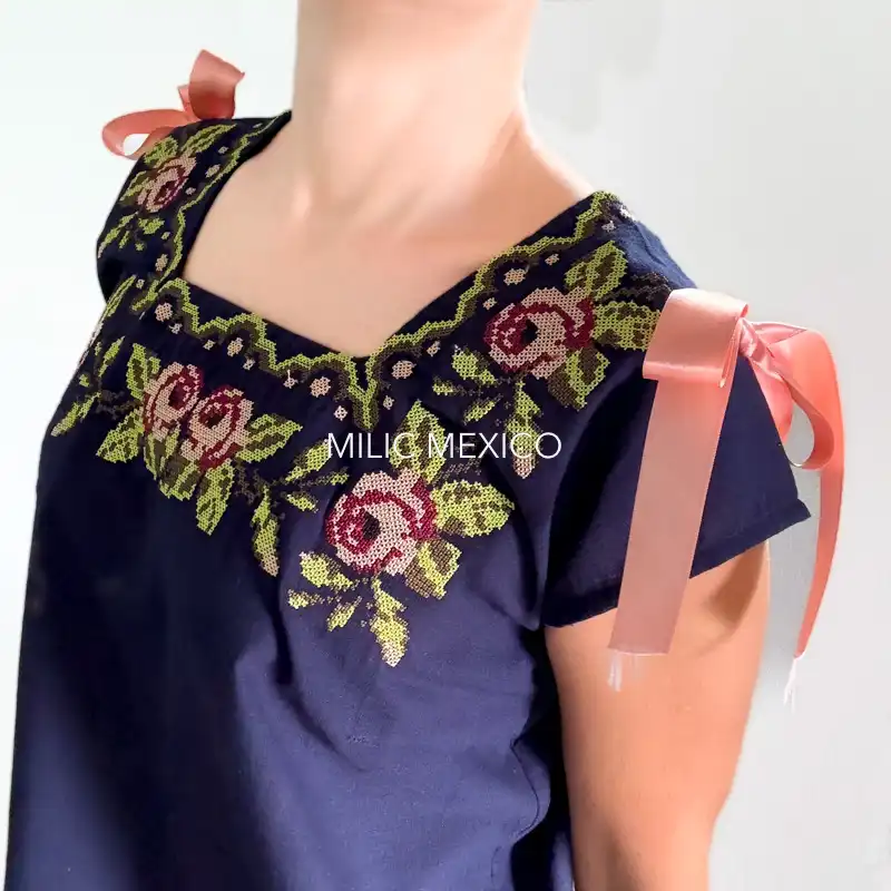 Blusa Tekit flores azul - Ch - Imagen 2