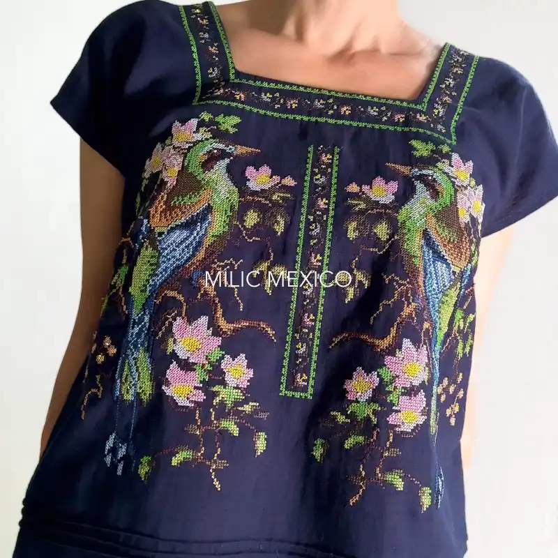 Blusa Tekit pájaros azul - G