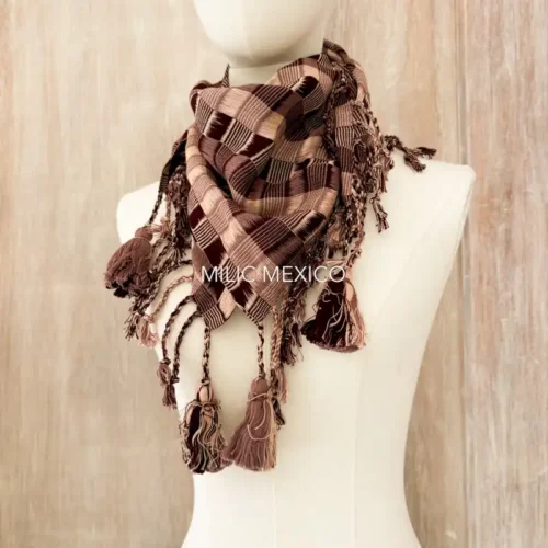 Pashmina Deshilada vino/rosa