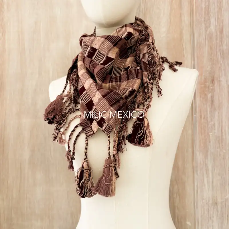 Pashmina Deshilada vino/rosa