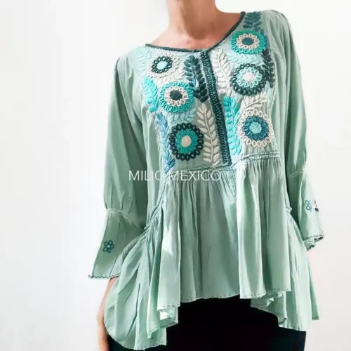 Blusa Ángela verde menta - G