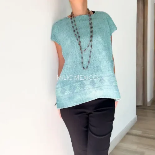 Blusa de telar Zinancantán menta - M