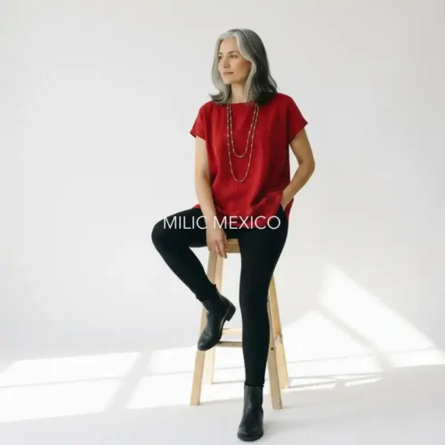 Blusa de telar Zinancantán rojo - M