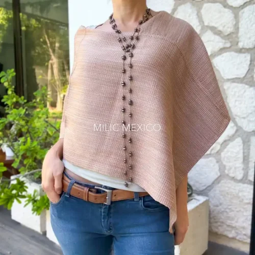 Mañanita de telar beige fuerte  - Unitalla