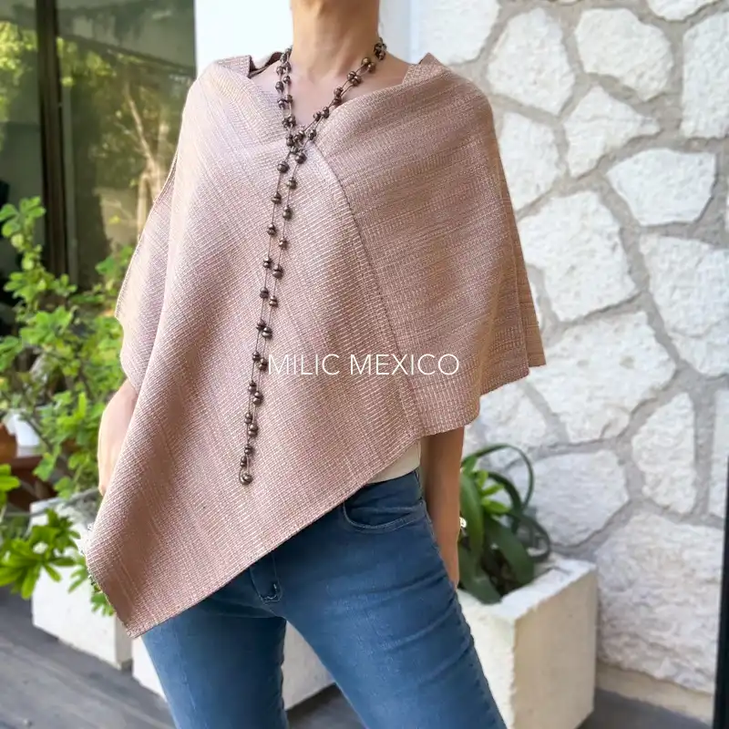 Mañanita de telar beige fuerte - Unitalla - Imagen 3