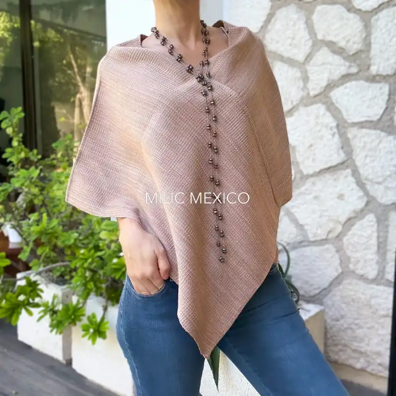 Mañanita de telar beige fuerte - Unitalla - Imagen 2