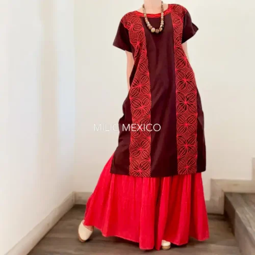 Huipil Cadenilla vino - XG