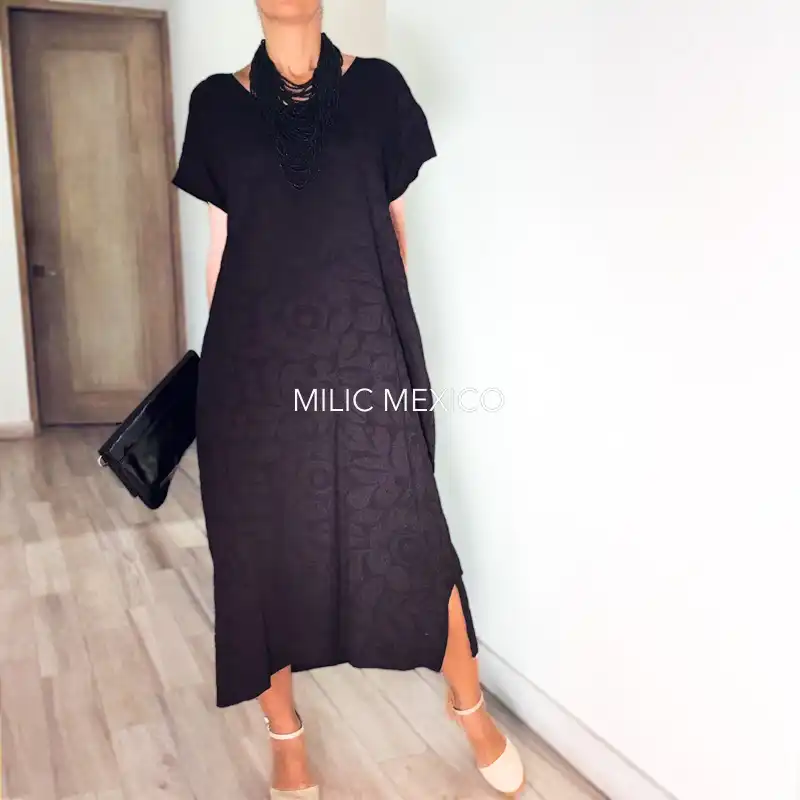 Huipil Jalapa de Díaz negro- Unitalla - Imagen 7