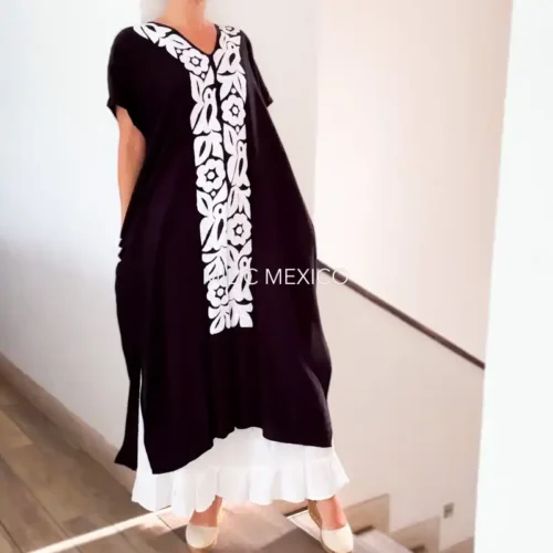 Túnica Jalapa de Díaz negro/blanco - XXG